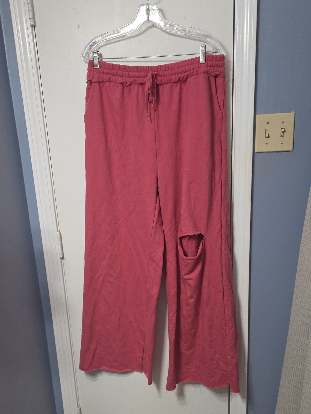 Zenana Wide Leg Drawstring Pants in Dusty Rose